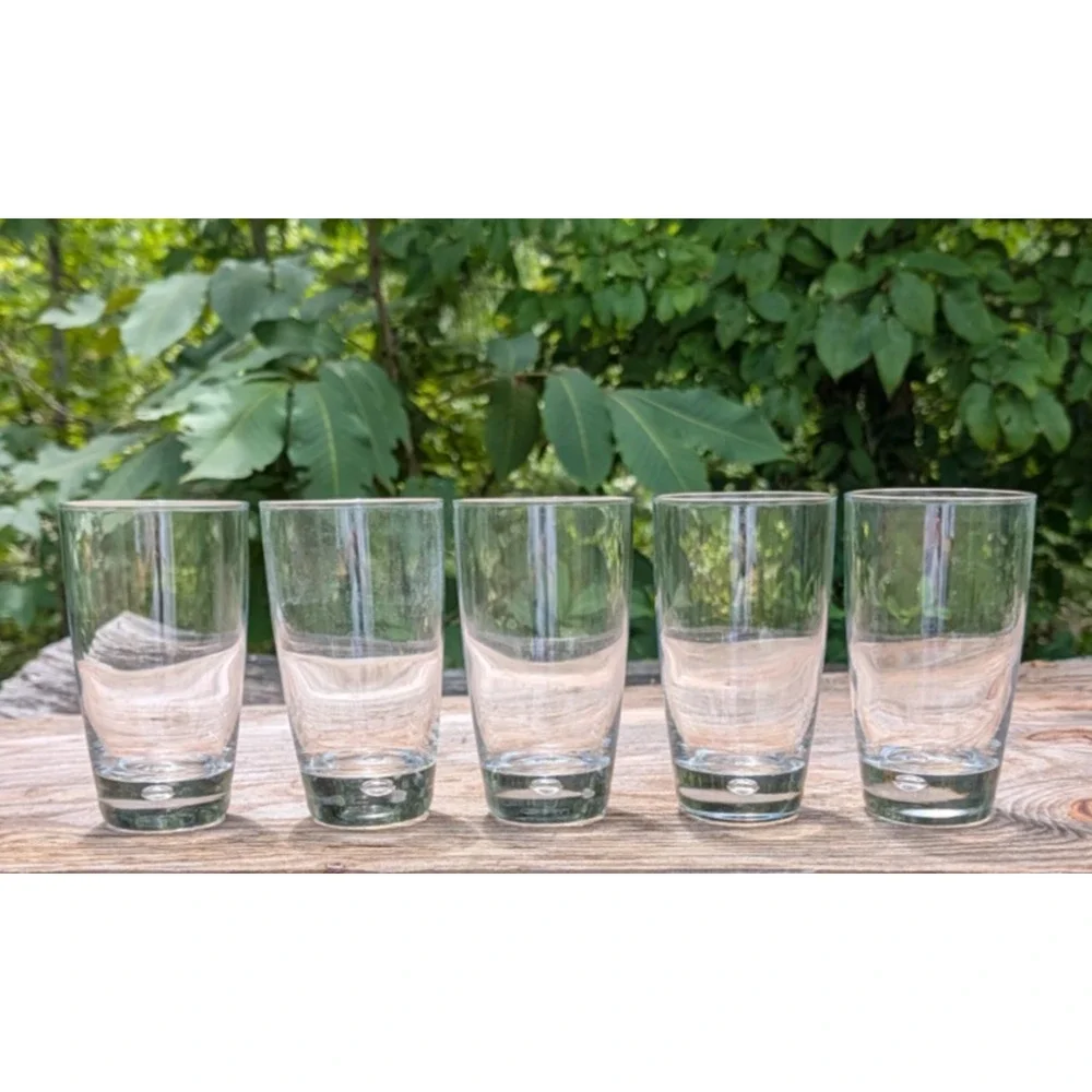 Bormioli Rocco Luna Cooler Bubble Glasses Clear 16 oz Tumbler Italy Set of 5